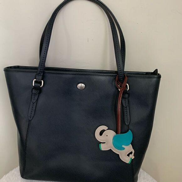 Handmade Genuine Leather Colorblock Dumbo Bag Charm/Keychain - Picture 6 of 14